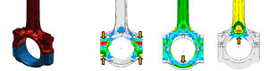 コンロッド応力解析の精度検証