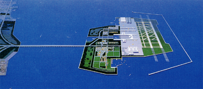 海上空港を想定した大型浮体構造のイメージ図