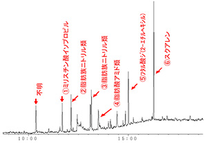 付着物のGCMS結果